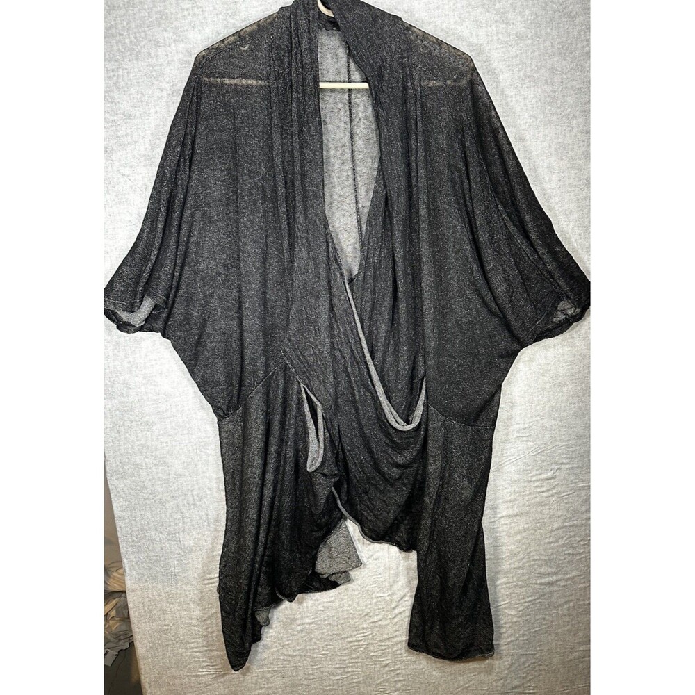 Italian Wrap Dress Women’s Deep Cowl Neck Draped Top/Dress One Size Dark Gray
